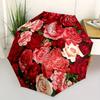 1 Stück Rose, Floralmuster Regenschirm - 8-Speichen Automatisches Öffnen/Schließen, Modischer Kompakter Regenschirm für Outdoor-Abenteuer yy250813127
