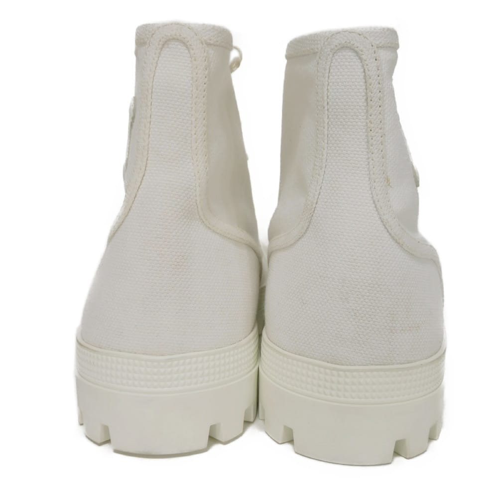 Used Patapan Lace-up Shoes 10431 343142198C.01BC 7900 38 Short 9.8" 6 Triomphe Canvas White Women's from Japan AUTHENTIC