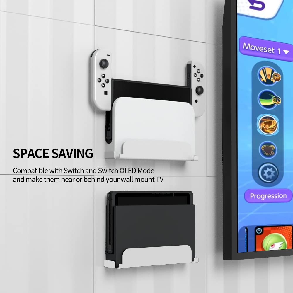 Uniraku Switch Aufbewahrungsständer Switch Aufbewahrungs- und Ausstellungs-Halterung kompatibel mit sowohl Switch als auch Switch Organic EL Modellen Aufbewahrung Wandmontage