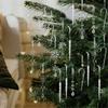 20PCS Clear Shatterproof Icicle Christmas Ornament Durable Portable Hanging Decors For Tree Door Curtain Holiday Decoration