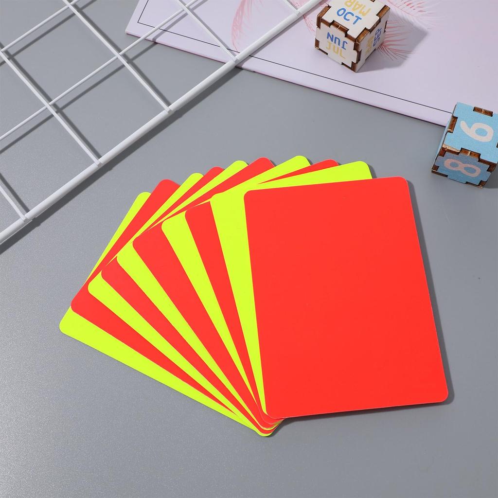 NUOLUX Referee Cards, Warning Cards, Soccer Red Cards, Yellow Cards, 10-Pack, Light-Surfaced PVC Referee Equipment Set for Football, Futsal, and More