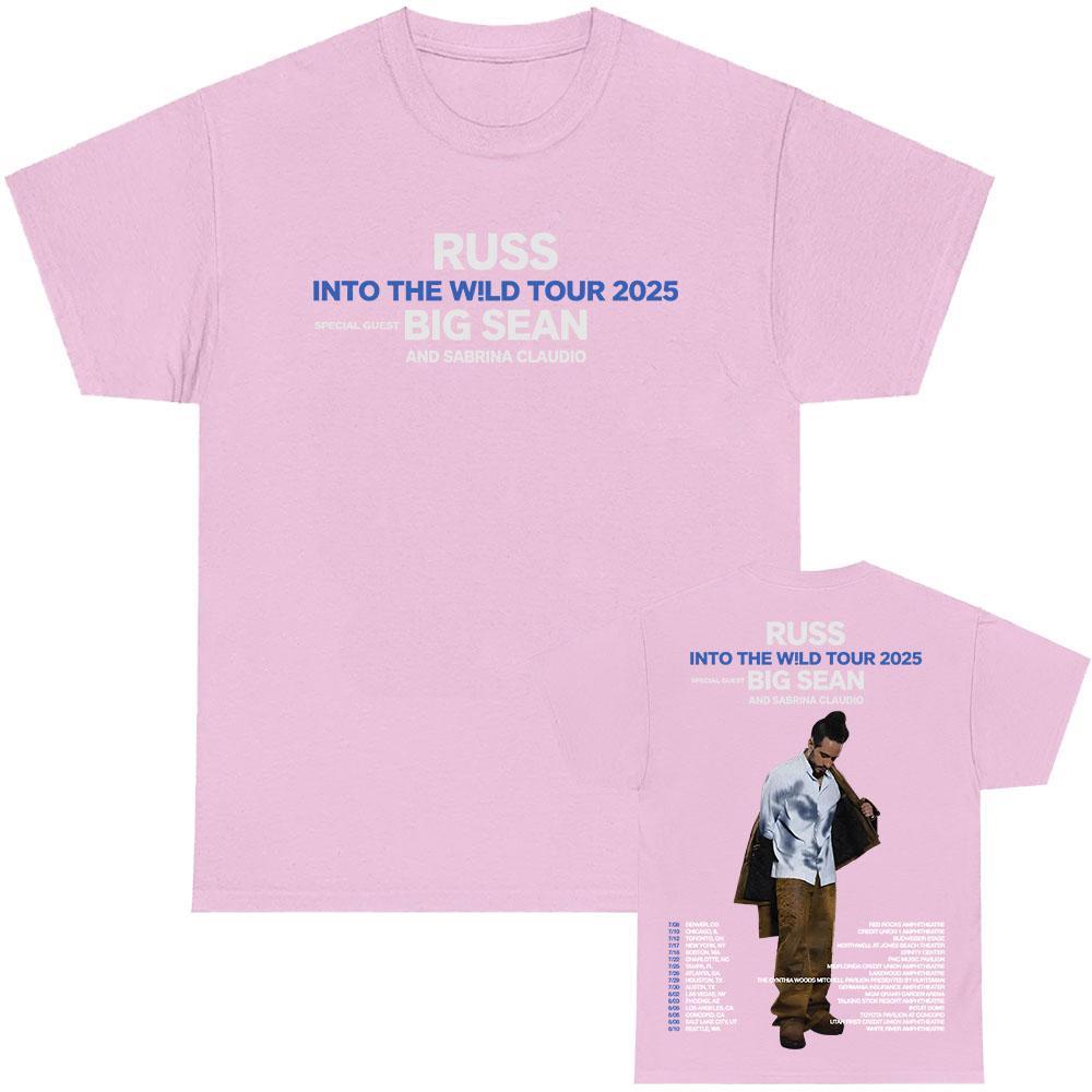 Russ in To The W!LD Tour 2025 T-shirt Summer Short Sleeve Male Tshirts Hip Hop Unisex Streetwear O-neck Rapper Printing T Shirt