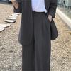 Korean Style 2025 Loose Casual Padded Shoulder Suit Jacket - Multiple Colors