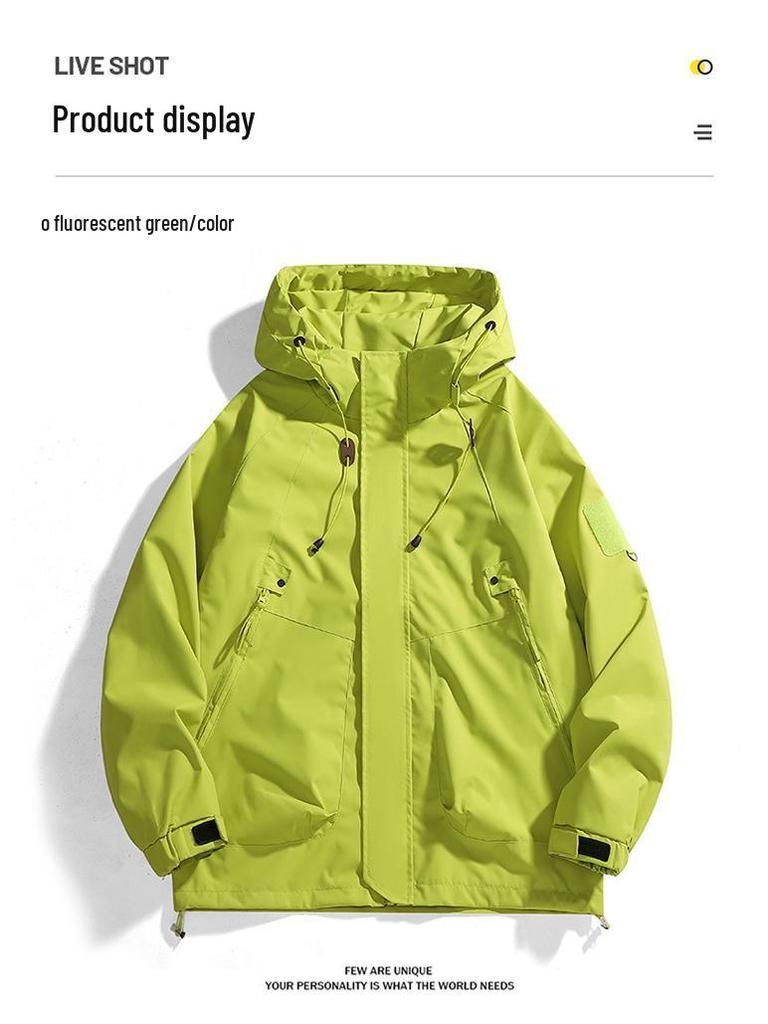 Unisex Windbreaker: Trendy Waterproof Hooded Jacket for Autumn and Spring