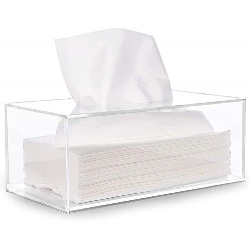 Tick Pan Fashion Bathroom Towel Box Elegant Transparent Acrylic Rectangle Storage Box |