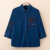 YUZHAOLIN Women's Plus Size 3/4 Sleeve Cotton Blouse