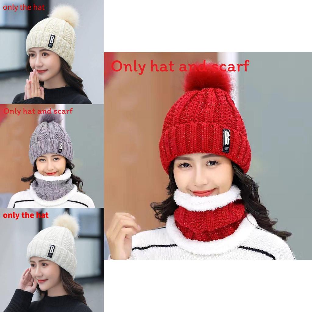 Womens Knitted Hat With Lining And Letter Embroidery For Winter Warmth
