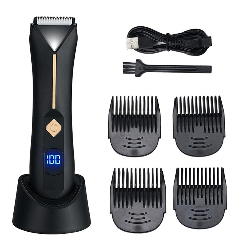 

New Men And Women Groin Body Trimmer Electric Facial Beard Bikini Hair Trimmer Washable Pubic Hair Shaver Epilator Easy To Use чорний