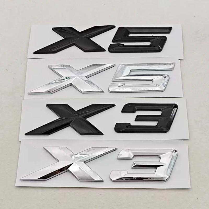 NUEVO Estilo de Coche ABS 3D X3 X5 Insignia Trasera de Maletero Pegatina Emblema Calcomanías Para BMW X3 X5 Accesorios de Cola para Automóvil