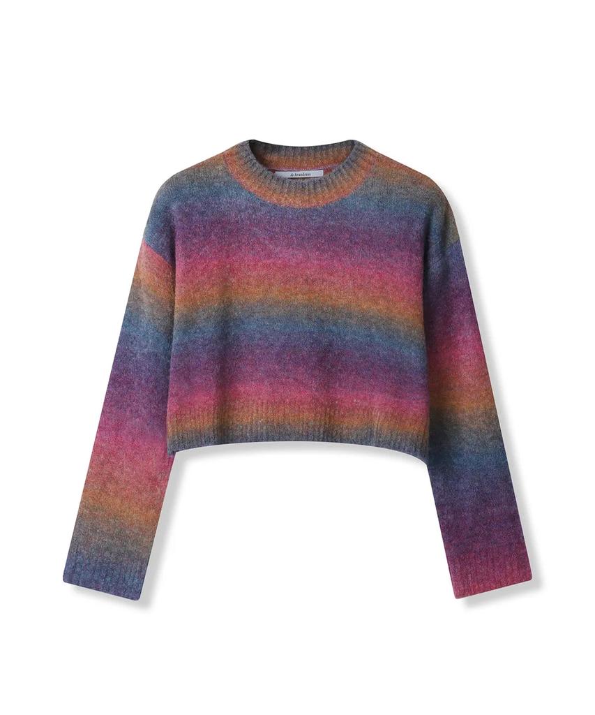 AVANDRESS Wool Gradation Crop Knit Rainbow