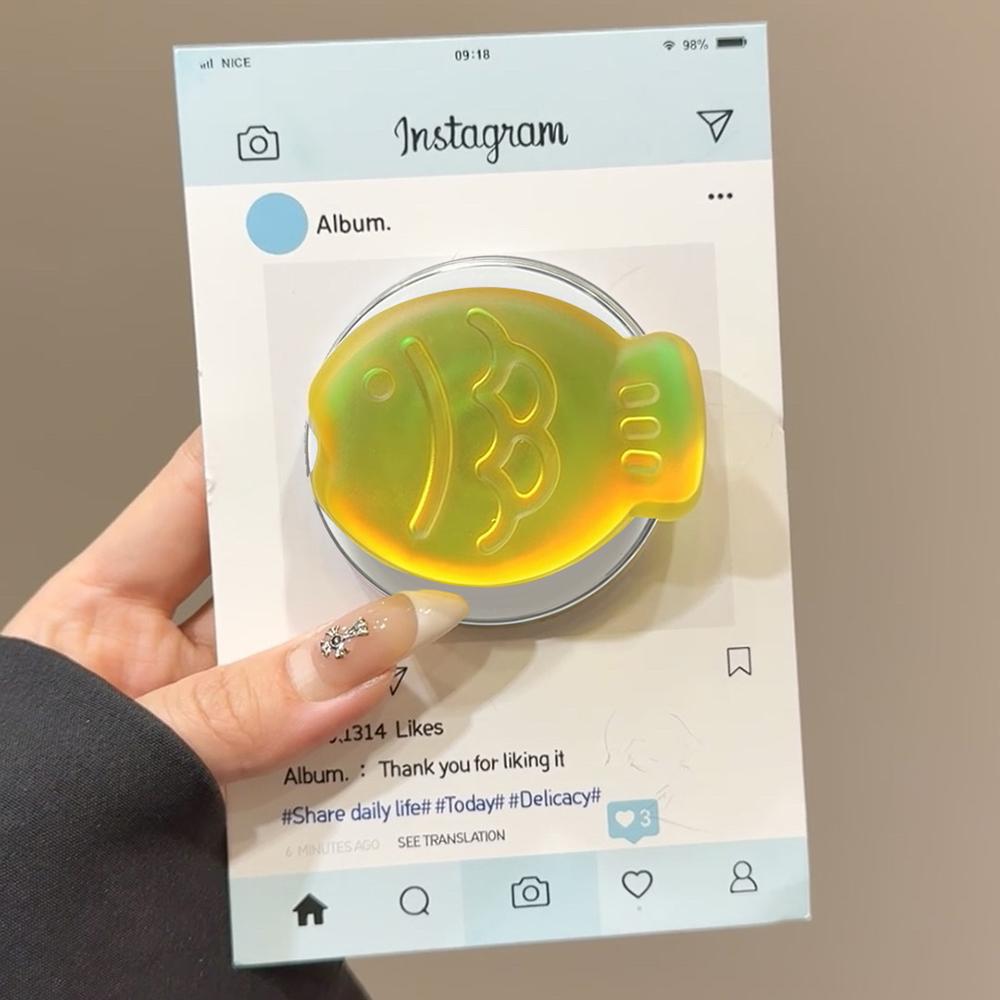 Korean Cute 3D Gradient Taiyaki For Magsafe Magnetic Phone Griptok Grip Tok Stand For iPhone Wireless Charging Holder Finger