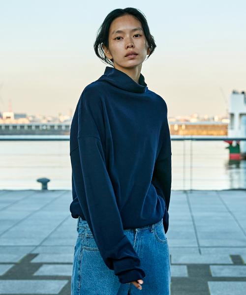 MINIMALPROJECT Cotton Turtleneck T-Shirt Mtt102 [Navy]