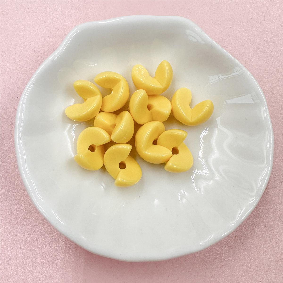 

High quality 10*12.7mm Double Pinyin Fashion Loose Beads Bracelets Handmade Accessories 10Pcs DIY For Key Chain Acrylic Solid Color жёлтый