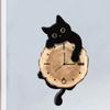 Cat Wall Hanging Clock Swinging Modern Silent Clock Animal Wall Ornament for Living Room Office Kitchen Indoor Home Decoration
