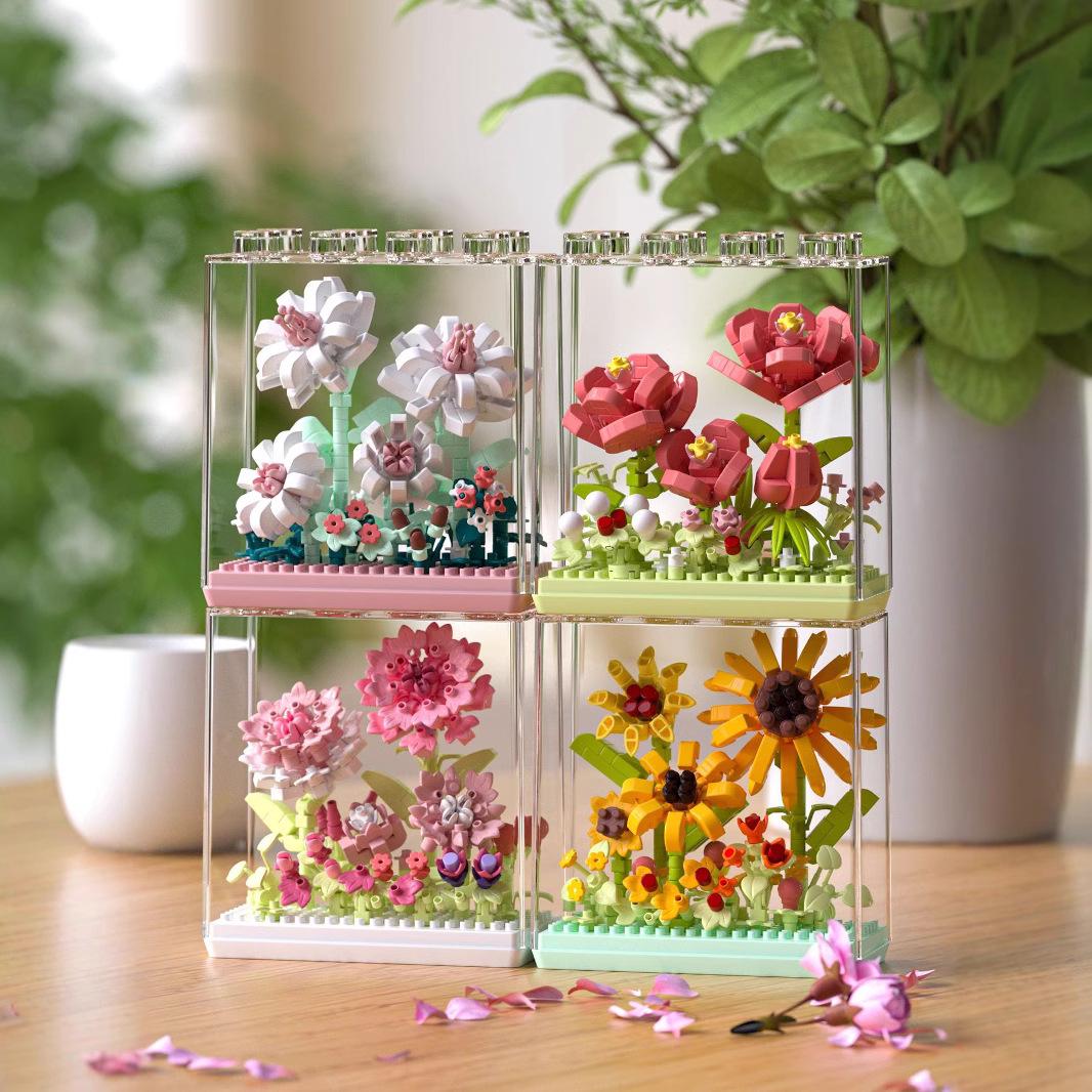 

Dreamy Flower Box: Sunflower & Carnation Building Block Bouquet Toy for Kids