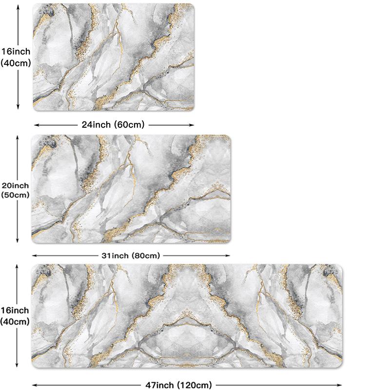 Marbling Print Kitchen Mat Carpet Floor Mat Gray Durable Home Entrance Doormat Bathroom Carpet Living Room Decorative Rugs