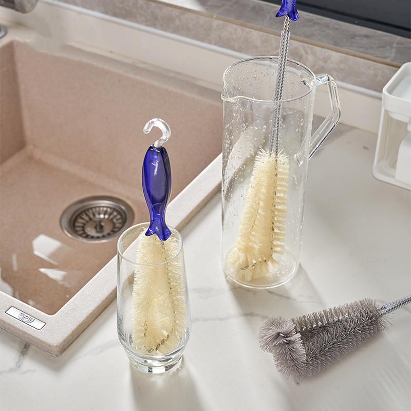 Handle Long Kitchen Scrubber For Efficient Cleaning Of Bottles And Glassware