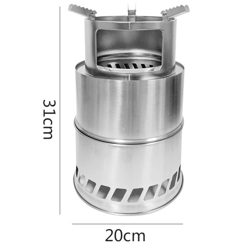 

Outdoor Portable Round Wood Stove Charcoal Stove Solid Alcohol Stove Thickened Stainless Steel Picnic Stove, Large Large size