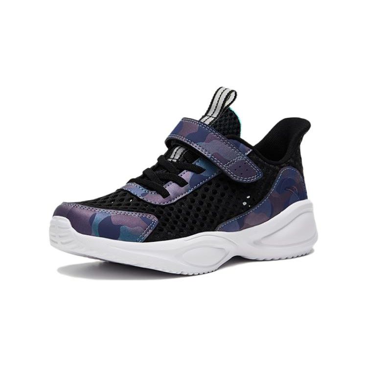 Anta Kids Non-Slip Low-Top Running Shoes Kids sneaker Black White 312325522-4