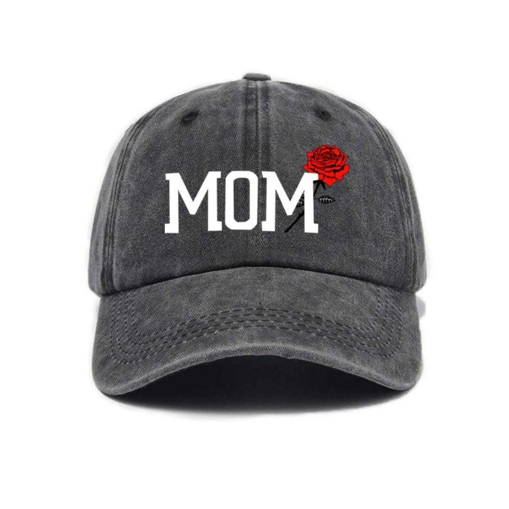 2pcs/set Classic Mom Dad Rose Printed Cap Washed Cotton Couple Cap Baseball Hats For Man Women
