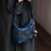 Original Xiangyunsha Shoulder Bag - Song Brocade Retro Lunch Box Purse,  Chinese Style Minimalist Designer Handbag