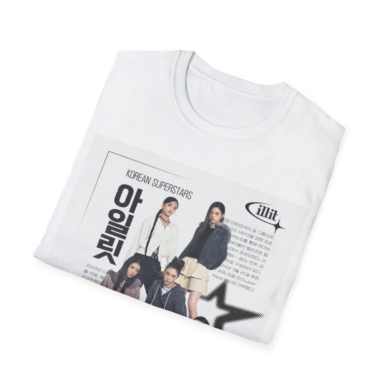 2026 Summer Fashion Trendy Tee Men Women Vintage Top ILLIT K-pop Girl Group T-shirt, Korean Superstars Graphic Tee, Streetwear Fan Merch