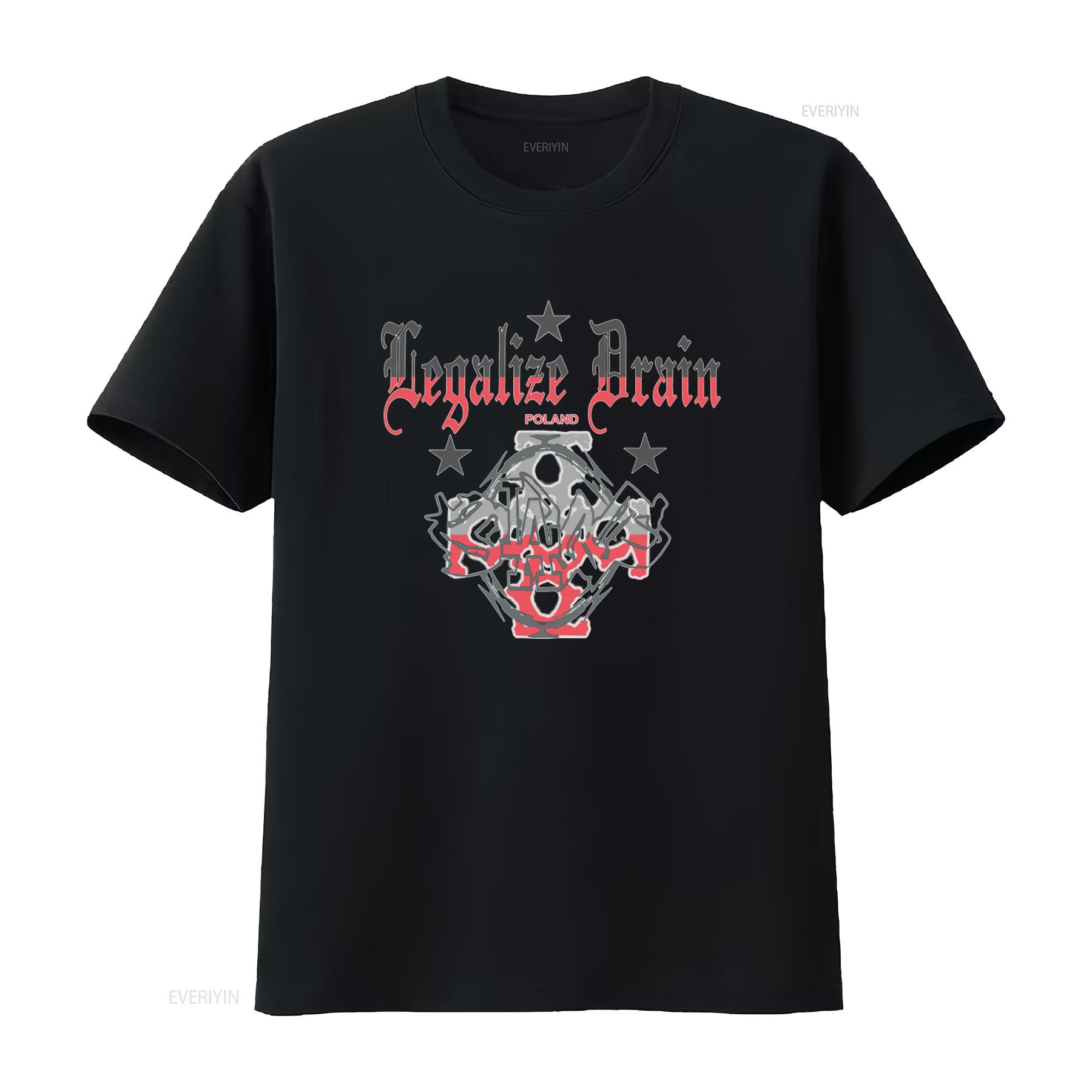 

Bladee Legalize Drain Poland Print T shirt for Men Trendy Streetwear Fashion vintage Washed Soft Breathable Versatile 4XL