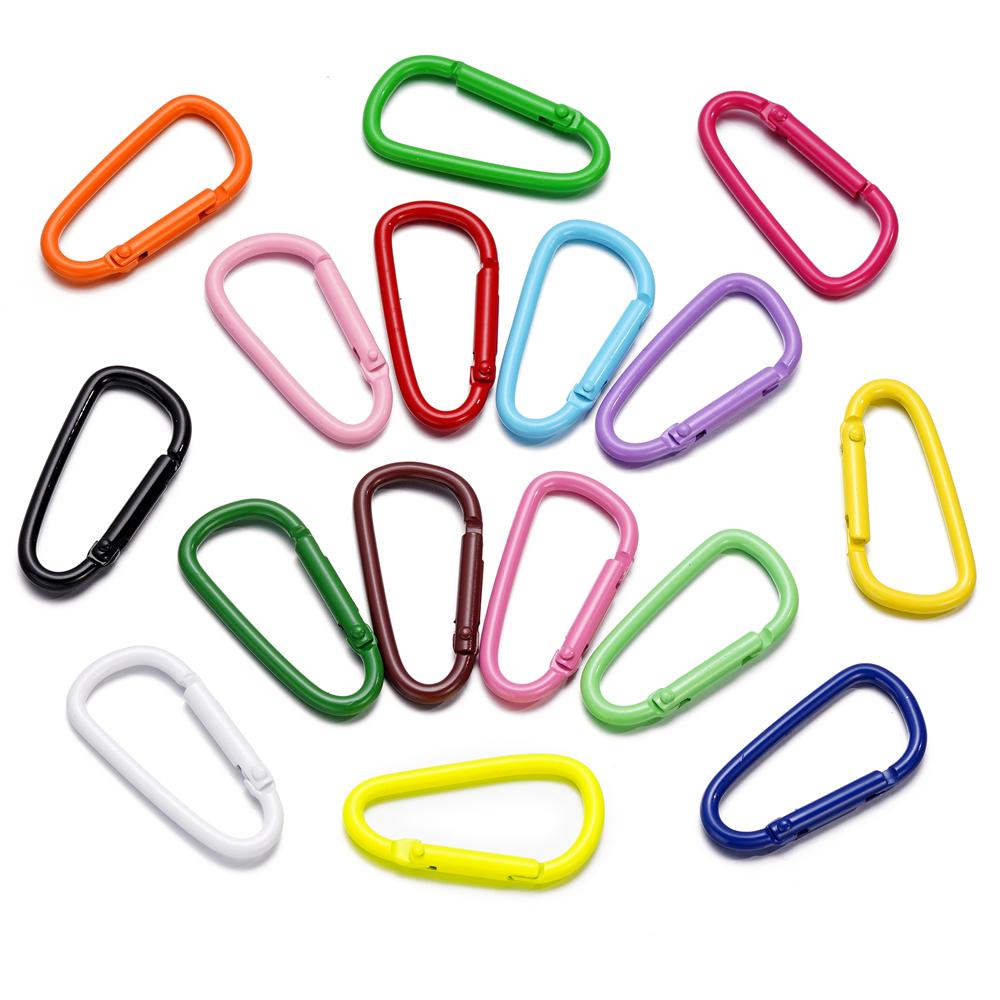 5pcs Carabiner Keychain Alluminum D-ring Clasp Multi-colorsHook Clip Keychains Camping Backpack Buckle Jewelry Making Supplies
