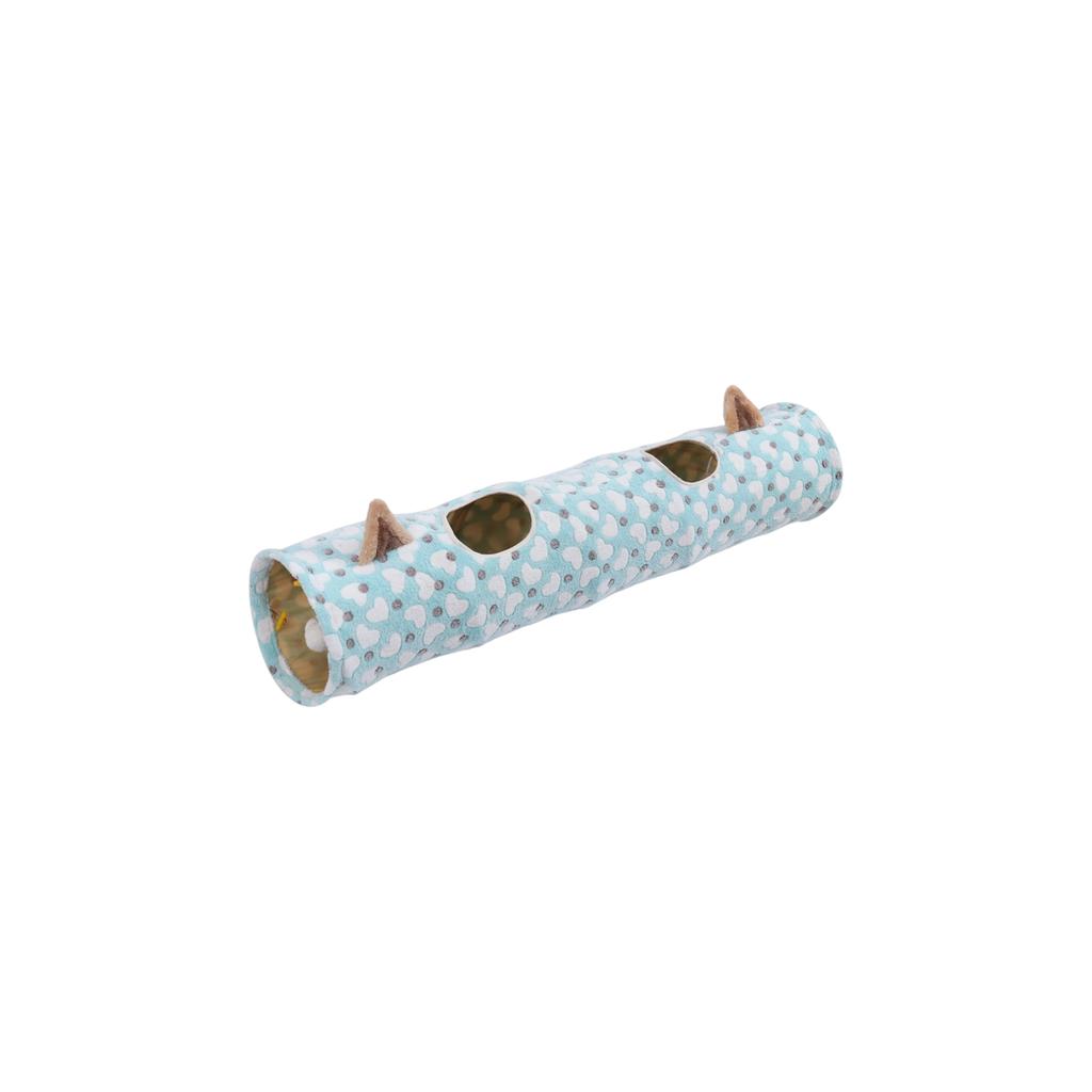 Túnel para Gatos com Orelhas de Gato, Tubo Interativo para Gatos com Bola Suspensa, Brinquedo para Gatos Auto-Brincável com Som de Amassar para Gatos de Interior, Gatinhos, Filhotes, Coelhos