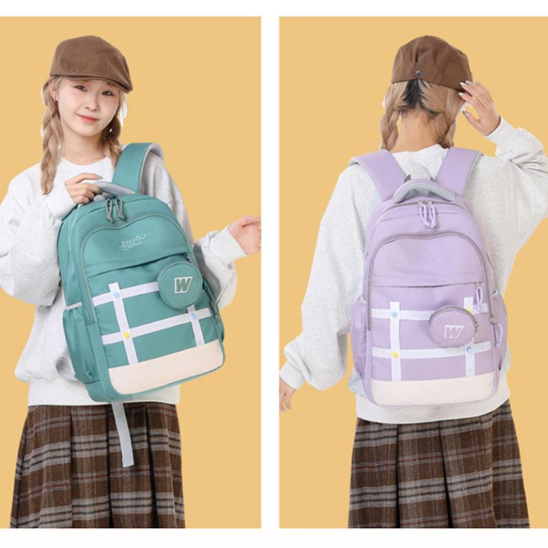 BAIJIAWEI Autumn New Sweet Junior High School Schoolbags for Girls Grades 5 To 6 Large Capacity Burden Reducing Backpack Teenager Multi-layer Book Bag