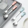 4 Stück Niedliches Katzenpfoten Löffelset Teelöffel Kaffeelöffel Obst Eis Dessert Gabel Edelstahl Löffel für Kaffee Tee