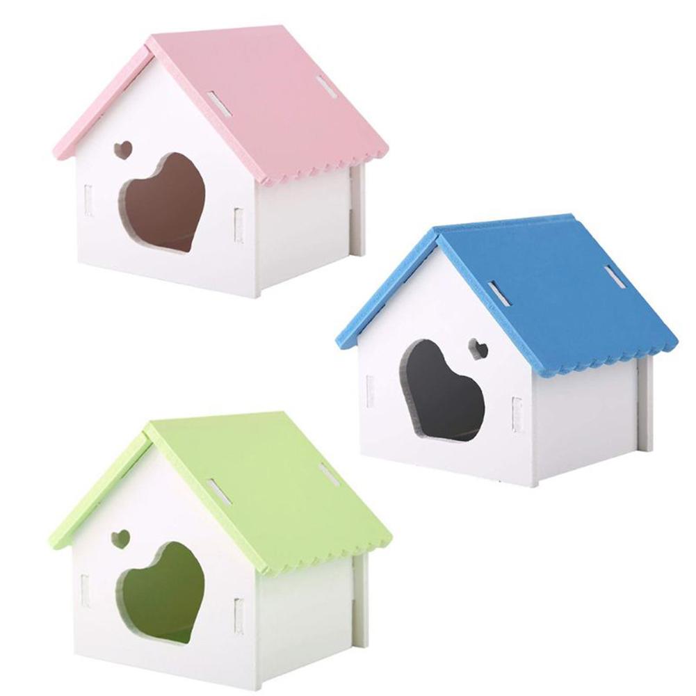 Trendy Hamster Wooden Nest Sleeping House Home Luxury Cage Pet Diy Hideout Hut Toy Sports Climbing Frame Small Animal Supplies