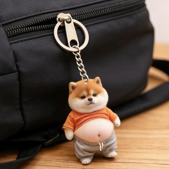 Yousheng Acrylic 2D Flat Cat Keychain Q-Version Animal Keyring Compact Size Portable Decoration Keys Backpacks Accessory