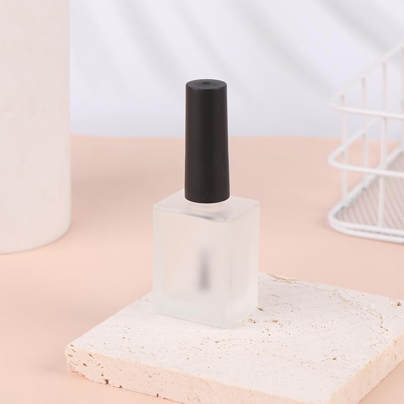 15Ml Empty Frosted Round Nail Polish Bottle With Portable Brush Nail Art Container Glass Nail Oil Bottles Light-Resistant