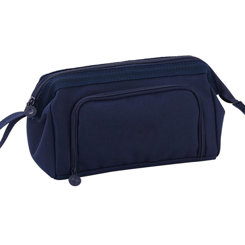 Pencil Bags Capacity Multifunctional Double-Layers Storage Box Solid Color Fabric School Supplies Children Teacher Women Men