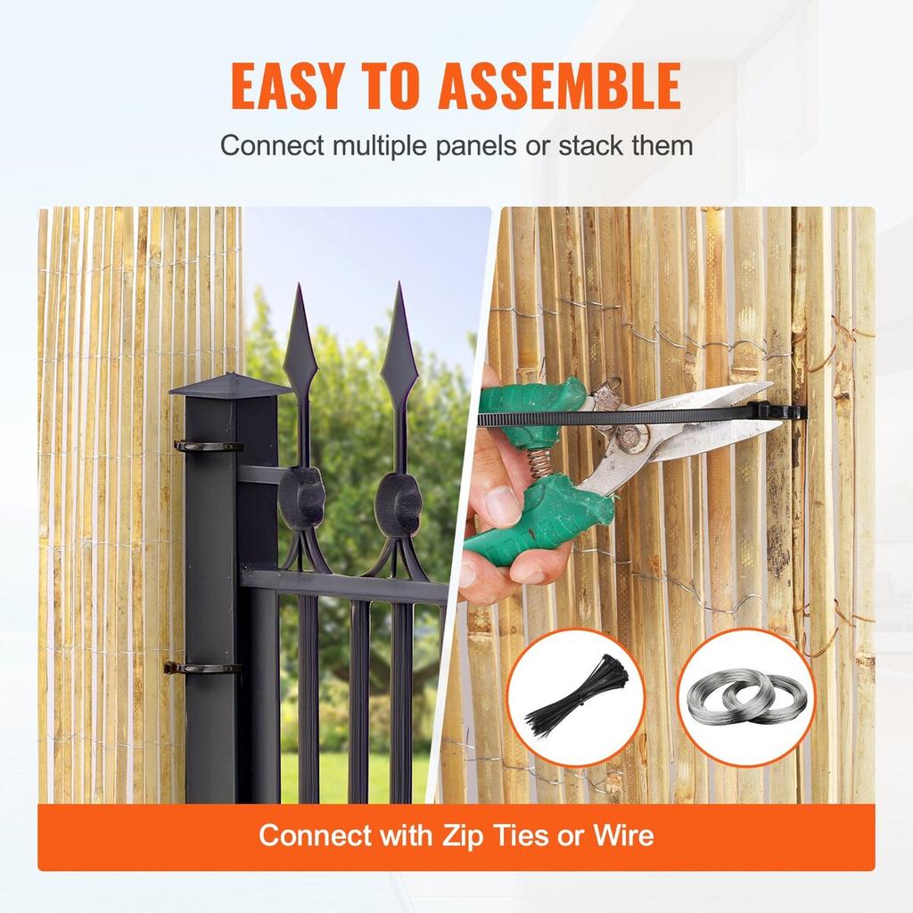 Natural Bamboo Slat Screening Privacy Bamboo Slat Fence 6 Ft H X 16 Ft L