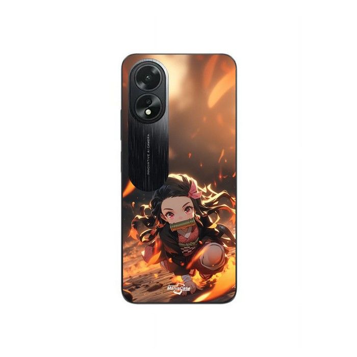 Coque de téléphone - MANIACASE - Oppo A38 - Demon Slayer Nezuko - Silicone TPU - Souple