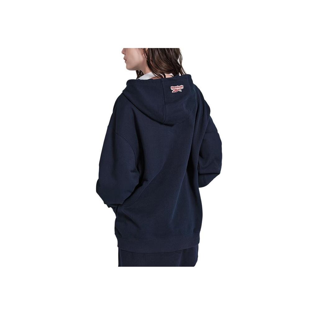Reebok American Vintage Letter Hoodie Knit Pullover Sweatshirt Unisex Sweatshirt Navy-Blue 24SRC307UGN2