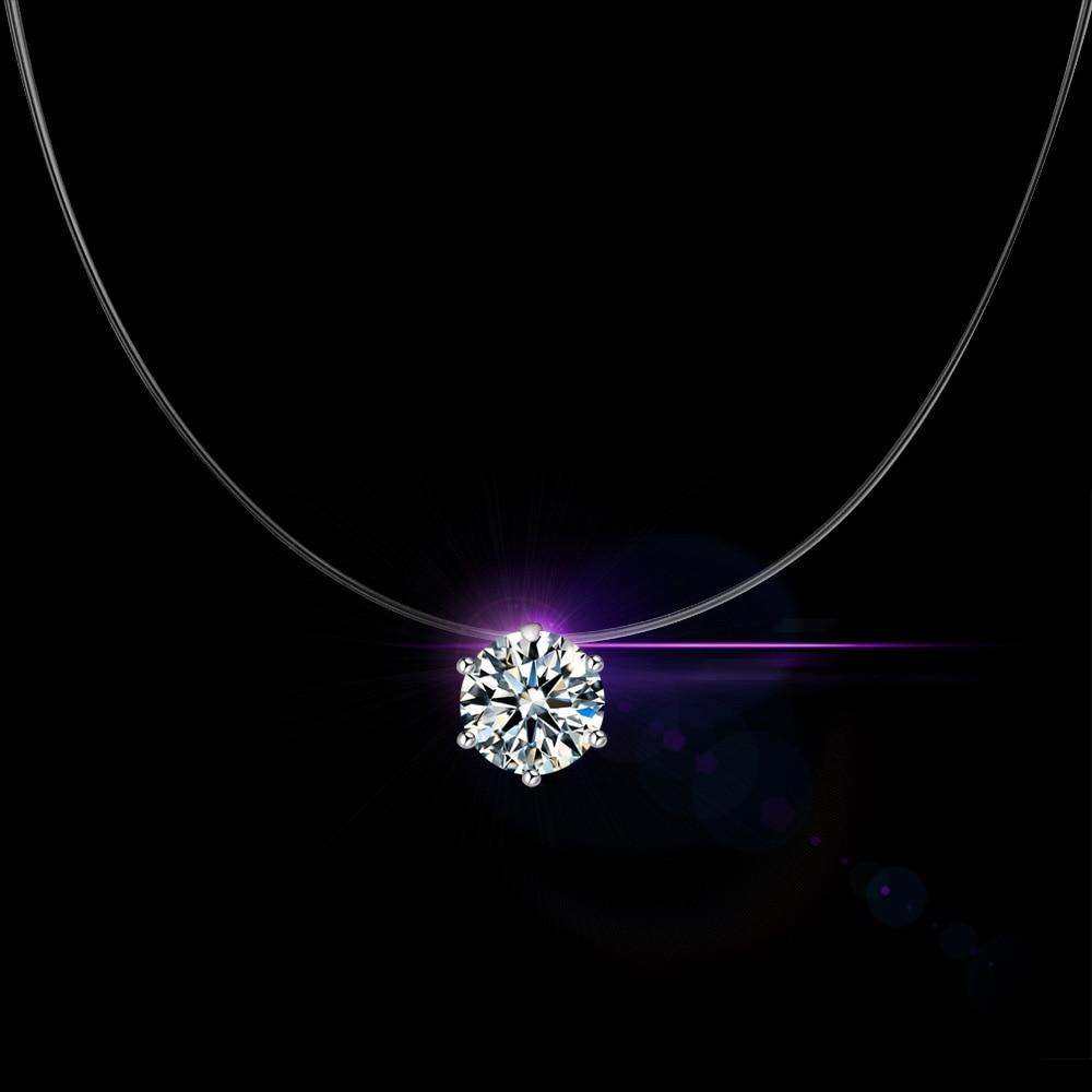 925 Sterling Silver 6 Claw Top Quality Necklace For Women Pretty Party Birthday Gift Girl Daily Collares White Color