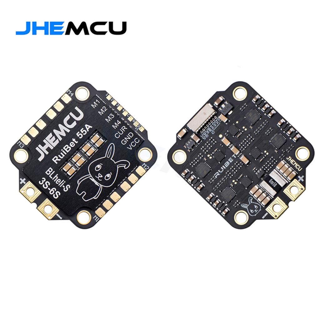 JHEMCU RuiBet 55A BLHELI_S Dshot600 3-6S Brushless 4 In 1 ESC 30X30mm for FPV Freestyle Flight