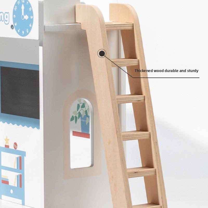 Wooden Children Toy Playground Scene Interactive Elements Hand Coordination Eye