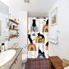 Cute Animal Abstract Style Shower Curtain Cartoon Fun Pet Theme Shower Curtain Children'S Bathroom Decoration With Hook