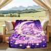 1PC Custom Name Moonlit Fantasy Bunny Flannel Blanket Versatile,all-season Throw Suitable for the Living Room,bedroom,camping,travel,and Gift