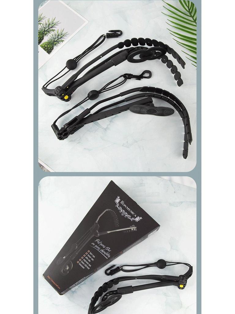 Bonmusica Saxophone Dual Shoulder Strap for Soprano, Alto, Tenor - Swiss Style for Children & Adults