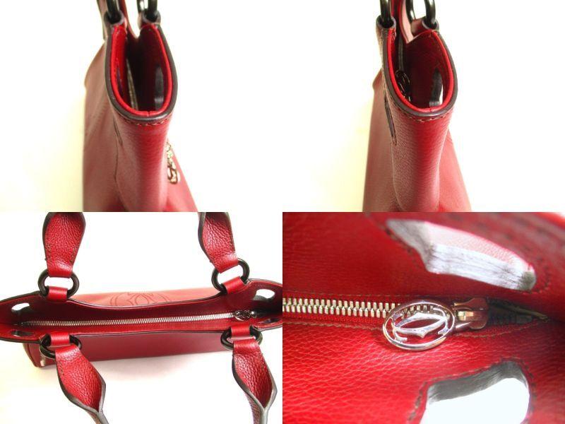 Authentic Cartier Wine Red Calf Leather Hand Bag Purse Marcello de Cartier SM #a147  Refurbished