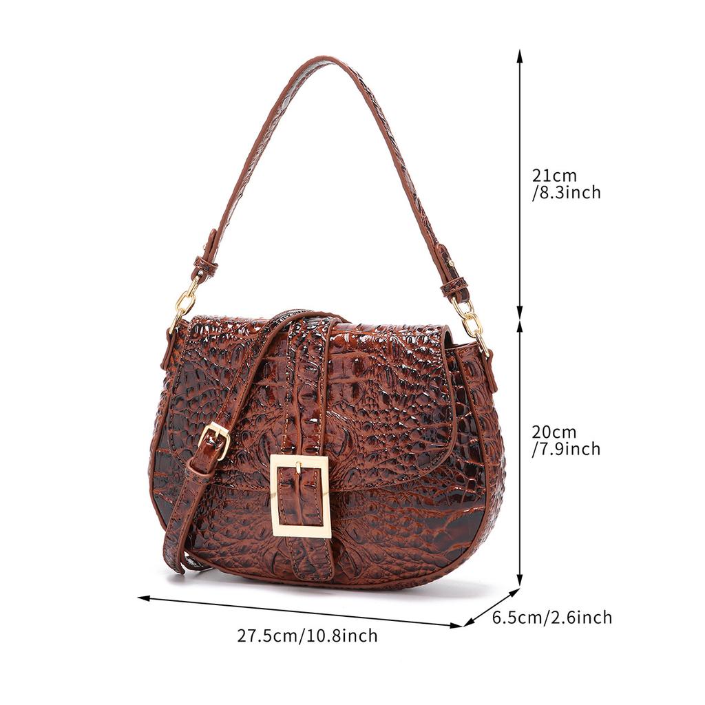 New Fashionable Alligator Pattern Shoulder Bag High-quality Retro Handbag All Match Women's Armpit Swagger Bags
