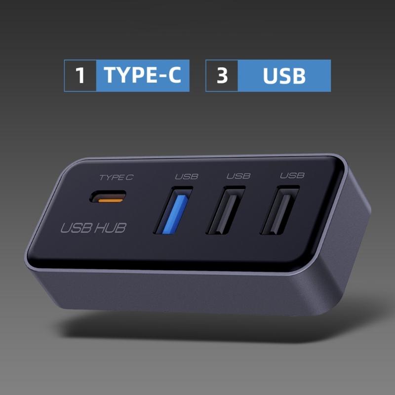 Power Distribution USB Hub Dock Station with 3 USB Ports and 1 Type C Port Ensuring Stable Transfer for Model 3/Y