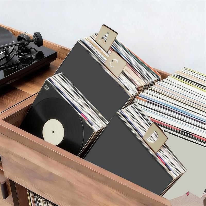 13/26Pcs Wooden Bookcase Separators Numbered Marker For Music Discs And Magazine Storage