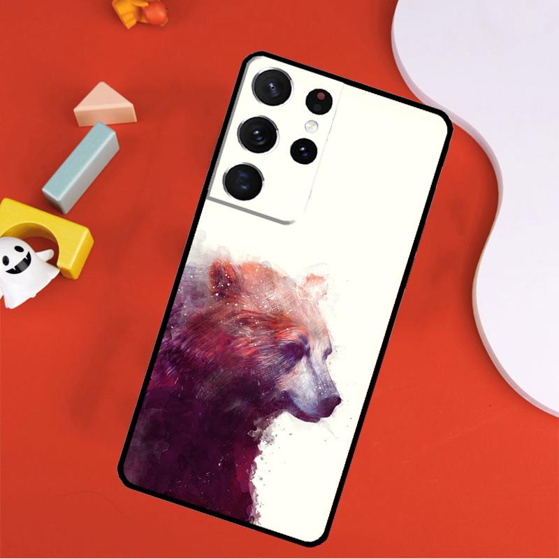 Cute Cartoon Bear Phone Case For Samsung Galaxy S25 Ultra S9 S10 S20 S21 FE S22 S23 S24 Plus S24 Ultra Cover