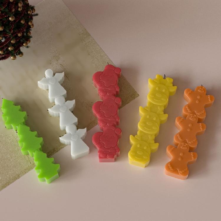 Reusable Holiday Candle Mold Santa Angel Reindeer Silicone Baking Tool For Festive Treats And Home Decoration